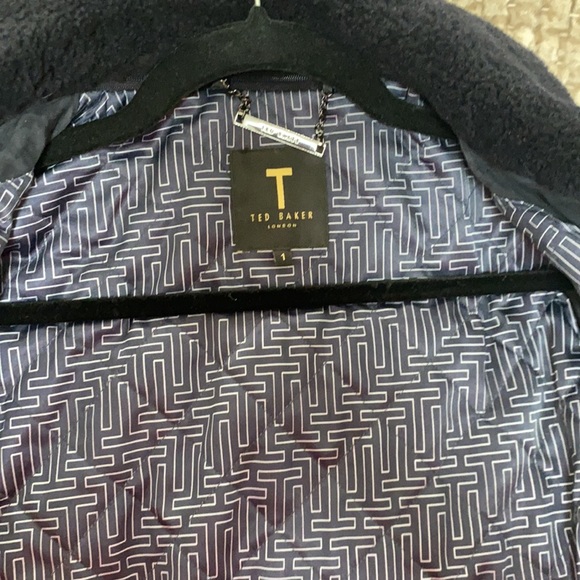 Ted Baker blue suede jacket with shearling collar - Picture 5 of 7